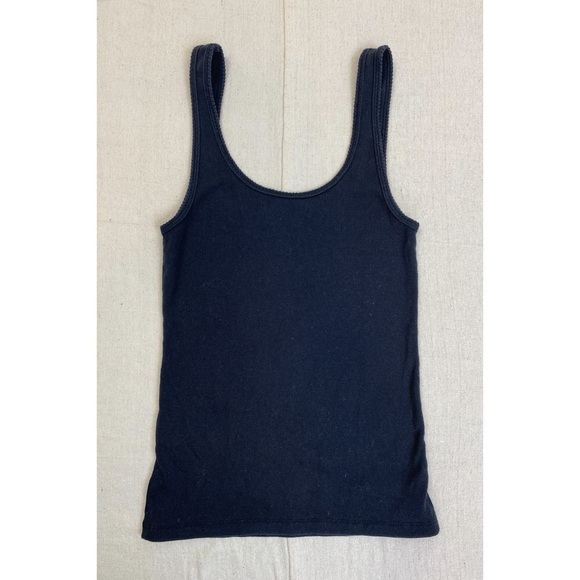 90s Abercrombie & Fitch Black Ribbed Square Neck Tank - Picture 2 of 7